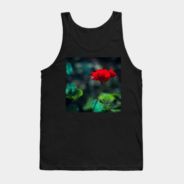 Red Geranium Tank Top by YollieBeeArt